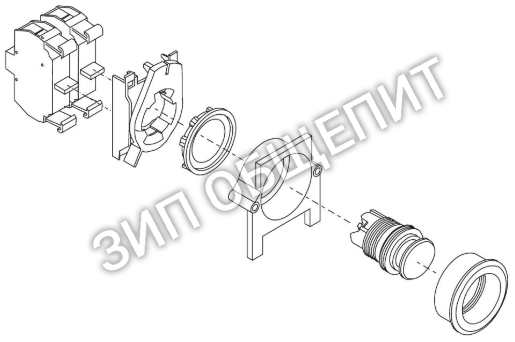 Выключатель толчковый/кнопка желтая в сборе MK1S (поз.4) AE61-174.18 для Bear AR 40 Mk-1s