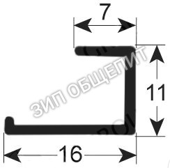 Уплотнитель дверной Elettrobar, Д 395мм, 437057 для 35-ELECTRONIC / 350F / 350FD / 350R / 350RD