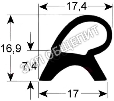 Уплотнитель дверной 054986 Electrolux, профиль 2450 для 246319 / 246502 / 246542 / 775800 / FCVE20-V / FCVE20VUK