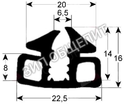 Уплотнитель духового шкафа 055412 Electrolux, профиль 1820 для 244240 / 244245 / 244301 / 244303 / 244318 / 244341 / 244343