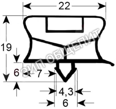 Уплотнитель 083397 Electrolux, профиль 9794Z для 110041 / 110042 / 110017 / 110019 / 110082 / 110084 / 110086