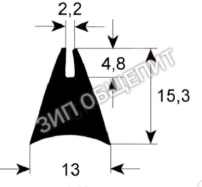 Уплотнитель для стекла 2885800 Mareno, профиль 1640 для CSM6G / CSM6GP / CON6G / CON6GP