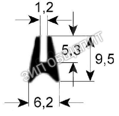 Уплотнитель для стекла R70044290 Mareno, профиль 1530 для MEMT21D / MEMT21P / MEMT40D / MEMT40P / MEVT21D / MEVT21P