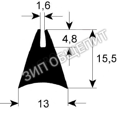 Уплотнитель для стекла 807587 Emmepi, профиль 1650