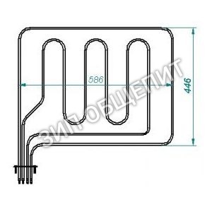 ТЭН В2-216/280-7,5/8,5/2,5Т220 верхний в духовой шкаф с конвекцией Abat 12000060318