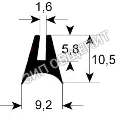 Уплотнитель для стекла RRC521800 Inoxtrend, профиль 1580, внутри для MDP-6G