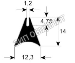 Уплотнитель для стекла 7070161 Giorik, профиль 1620 для EN10VE-EC-ESN1033 / EF10GM / EF4PM / EF5GM / EF6PM / EF7GM / EF8PM