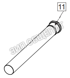 Труба DN 50 390 мм 60.72.725 для встроенной системы слива жира на подставке 61-102 Rational