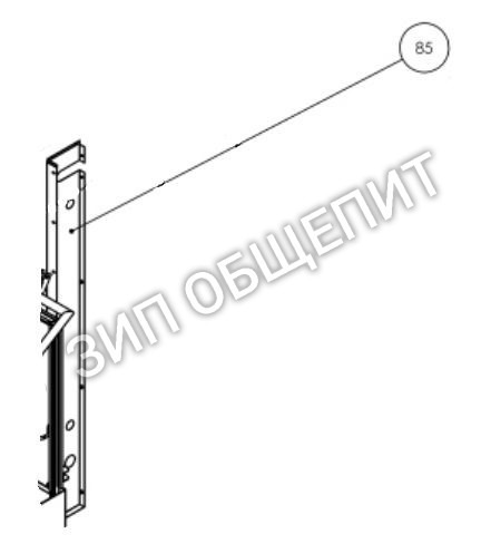 Левая планка корпуса 1202086 для ПММ Kromo модели H110E