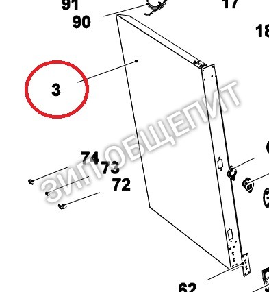 Боковая панель левая 0D2126A0 UNOX для моделей XB893 