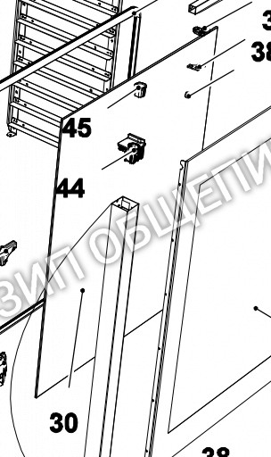 Стекло внутреннее KVT1140A, VT1140A0 UNOX 743x940x6 для моделей Xb893, xb895, xbc804, xbc805