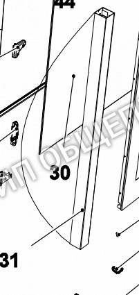 Левая дверная колонка TB2193A0 UNOX 50x50x1.2 для моделей XB893