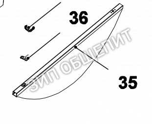 Нижняя планка двери TB2218A0 UNOX L= 854 20x20x1 для XB893