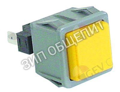 Выключатель нажимной кнопочный Dihr, 28,5x28,5мм, жёлт., 1NO для C40-CF / C40-LS / LP1 / LP1-800