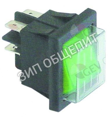 Выключатель балансирный кнопочный Dihr, 30x22мм, зелён., 2NO для DERBY-CF / G12S-Olis / G600 / GASTRO-450 / GASTRO-500