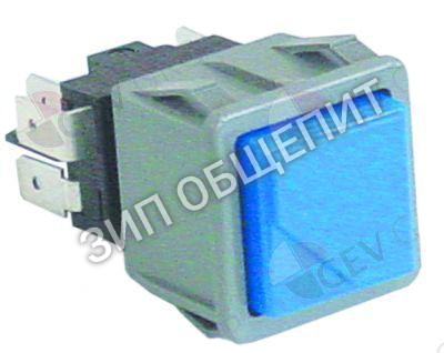 Выключатель кнопочный Dihr, 28,5x28,5мм, голуб., 2CO для LP1 / LP1-800